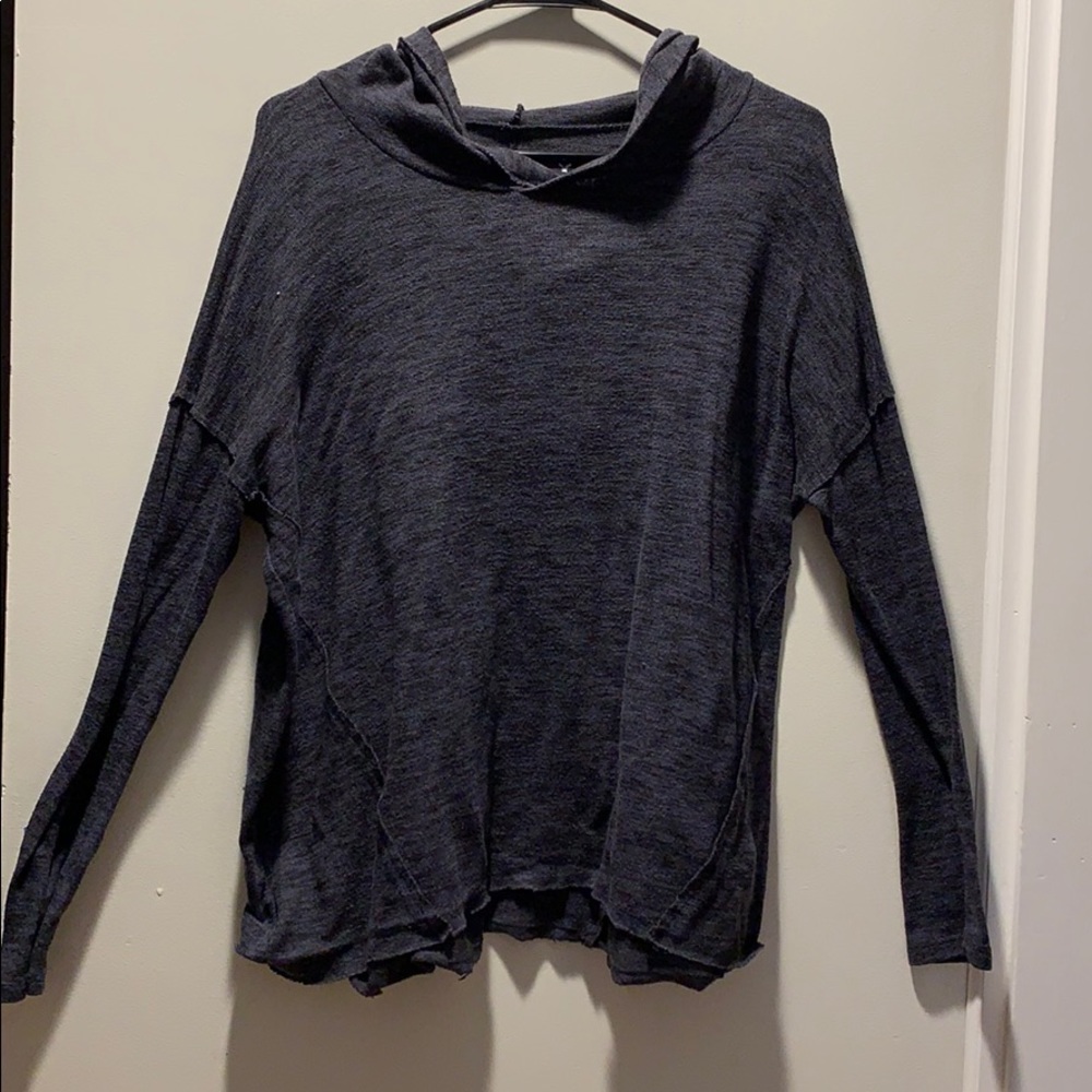 blue long sleeve with hood